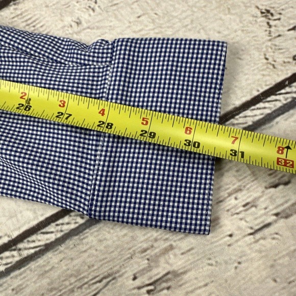 Mizzen + Main Shirt Mens Med Blue White Check Spinnaker Button Up Trim Fit USA - Picture 8 of 10